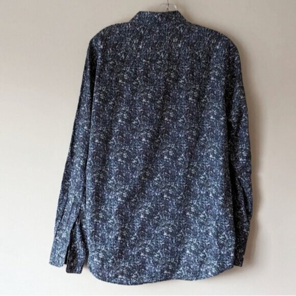 Bugatchi 100% cotton speckled abstract print button down dress shirt - Picture 4 of 7